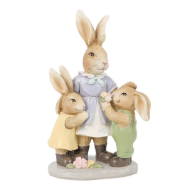 TRADITIONAL EASTER СТАТУЕТКА СЕМЕЙСТВО ЗАЙЧЕТА 17 СМ