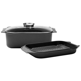 GRILL ТАВА С КАПАК 34.5х24.5х12.2СМ