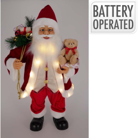 SANTA СВЕТЕЩА КОЛЕДНА ФИГУРА ДЯДО КОЛЕДА 80 СМ