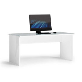 БЯЛO ОФИС БЮРО СЪС СТЪКЛЕН  ПЛОТ ПАДУА 160/75/74 СМ