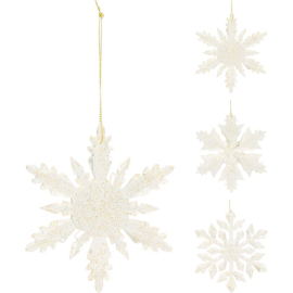 КОЛЕДНА ВИСУЛКА СНЕЖИНКА 10.3/11.8 СМ АСОРТИ