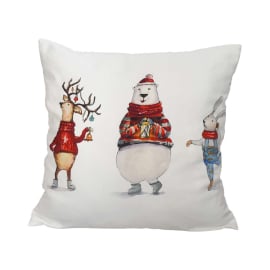 XMAS ILLUSTRATION КОЛЕДНА ДЕКО ВЪЗГЛАВНИЦА С ЦИП 65X65СМ