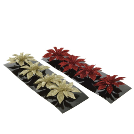 СЕТ 4 БР. КОЛЕДНИ ЗВЕЗДИ НА КЛИПС АСОРТИ