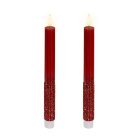 GLITTER СЕТ 2 БР. LED КОЛЕДНИ СВЕЩИ 24.5 СМ