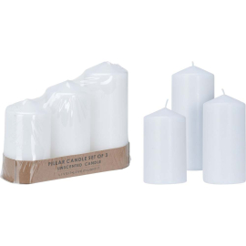 СЕТ 3 БР. КОЛЕДНИ СВЕЩИ БЯЛ 3 РАЗМЕРА