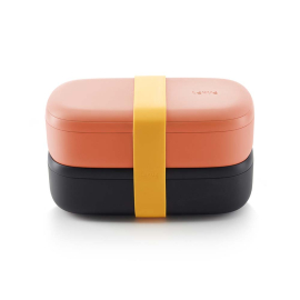 LEKUE TO GO ORANGE КУТИЯ ЗА ХРАНА НА ДВЕ НИВА 2х500МЛ