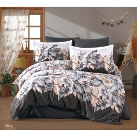 MELA СПАЛЕН КОМПЛЕКТ САТЕНИРАН ПАМУК 5 ЧАСТИ С ДВА ПЛИКА