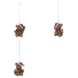 TEDDY HAT КОЛЕДНА ВИСУЛКА ЗА ЕЛХА МЕЧЕ 6 СМ АСОРТИ