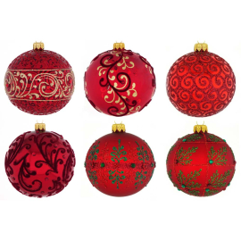 РЪЧНО РИСУВАНА КОЛЕДНА ТОПКА 8 СМ АСОРТИ