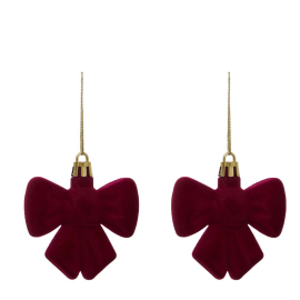 VELVET BOW СЕТ 2 БР. КОЛЕДНИ ИГРАЧКИ ЗА ЕЛХА 6 СМ АСОРТИ