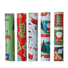 КОЛЕДНА ОПАКОВЪЧНА ХАРТИЯ ЗА ПОДАРЪЦИ 70/200 СМ АСОРТИ