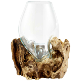 GLAS AND WOOD СТЪКЛЕНА ВАЗА  20/30 CM