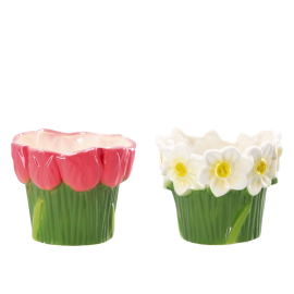 SPRING ПОРЦЕЛАНОВА ВАЗА С ЦВЕТЯ 17/15 СМ АСОРТИ