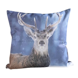 XMAS FOREST DEER КОЛЕДНА ДЕКО ВЪЗГЛАВНИЦА С ЦИП 65X65CM