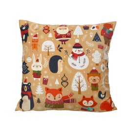 XMAS FOREST КОЛЕДНА ДЕКО ВЪЗГЛАВНИЦА С ЦИП 65X65СМ