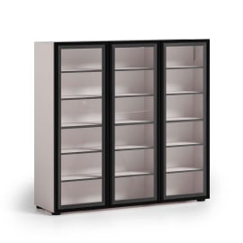 ШКАФ ЗА ОБУВКИ С 3 СТЪКЛЕНИ ВРАТИ И ЛЕД ОСВЕТЛЕНИЕ КИАРА 120/34/115 СМ