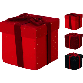 GIFTBOX VELVET КОЛЕДНА ДЕКОРАЦИЯ ПОДАРЪК 20 СМ АСОРТИ