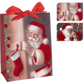 SANTA VELVET КОЛЕДНА ПОДАРЪЧНА ТОРБИЧКА 12/6.5/16 СМ АСОРТИ