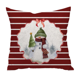 XMAS VINTAGE SNOWMAN КОЛЕДНА ДЕКО ВЪЗГЛАВНИЦА С ЦИП 45/45СМ