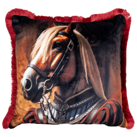 HORSE VELVET ДЕКО ВЪЗГЛАВНИЦА С ЦИП 43X43СМ