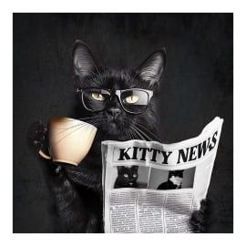 CAT СТЪКЛЕНА КАРТИНА 30/30 СМ