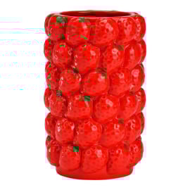 STRAWBERRY КЕРАМИЧНА ВАЗА С ЯГОДИ 12/19 СМ