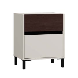 НОЩНО ШКАФЧЕ КОЛХИДА С 2 ЧЕКМЕДЖЕТА 59/40/59.5 СМ КАШМИР И ТЪМЕН ДЪРВЕСЕН