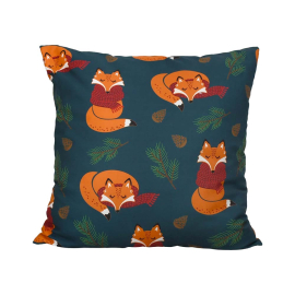 XMAS FOX КОЛЕДНА ДЕКО ВЪЗГЛАВНИЦА С ЦИП 65X65СМ
