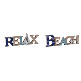 ДЕКО НАДПИС BEACH / RELAX АСОРТИ 33/11 СМ