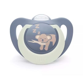 NUK FC NIGHT БИБЕРОН ЗАЛЪГАЛКА СИЛИКОН 0-6 М