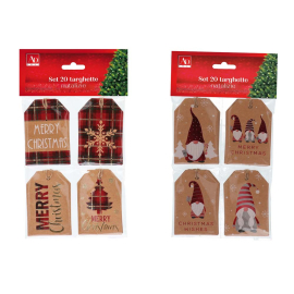 СЕТ 20 БР. КОЛЕДНИ ЕТИКЕТЧЕТА ЗА ПОДАРЪЦИ 6/9 СМ АСОРТИ