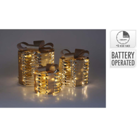 LED СВЕТЕЩА КОЛЕДНА ДЕКОРАЦИЯ ПОДАРЪК 20/20 СМ