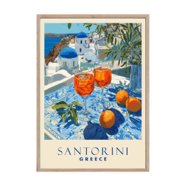 SANTORINI КАРТИНА С РАМКА 50/70 СМ