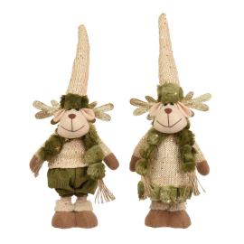 DEER КОЛЕДНА ФИГУРА ЕЛЕН С ТЕЛЕСКОПИЧНИ КРАКА 55 СМ АСОРТИ