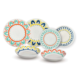 MADISON VIDA ORANGE + YELLOW СЕРВИЗ ЗА ХРАНЕНЕ 18 ЧАСТИ