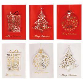 3D КОЛЕДНА КАРТИЧКА 12/17 СМ АСОРТИ