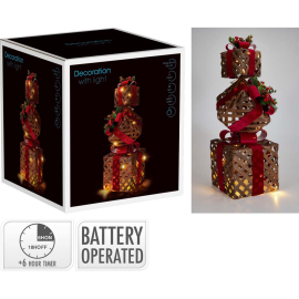 GIFTBOXES VELVET СВЕТЕЩА КОЛЕДНА ДЕКОРАЦИЯ ПОДАРЪЦИ 73 СМ