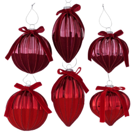 ROGA VELVET КОЛЕДНА ТОПКА 8/9.5 СМ АСОРТИ