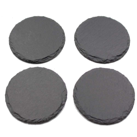 STONE ROUND СЕТ КАМЕННИ ПОДСТАВКИ ЗА ЧАШИ 4 БР 10СМ