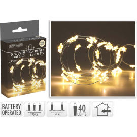 40 LED КОЛЕДНО ОСВЕТЛЕНИЕ НА БАТЕРИИ ЗВЕЗДИ 195 СМ