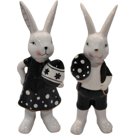 LUCKY RABBIT ДЕКО ЗАЕК С ЯЙЦЕ 8/7/21.5 СМ АСОРТИ