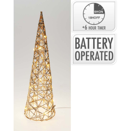 LED CONE СВЕТЕЩА КОЛЕДНА ДЕКОРАЦИЯ КОНУС 40 СМ