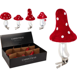 ДЕКОРАТИВНА ГЪБА НА ЩИПКА 6/12 СМ АСОРТИ