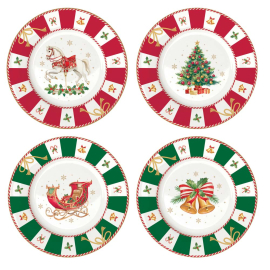XMAS CHRISTMAS TALE АСОРТИ СЕТ 4 БР ДЕСЕРТНИ ЧИНИИ 19СМ
