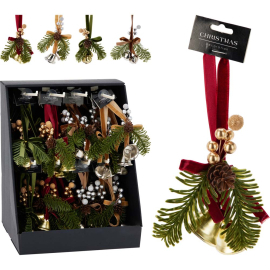 КОЛЕДНА ДЕКОРАЦИЯ СЪС ЗВЪНЧЕ 17 СМ АСОРТИ