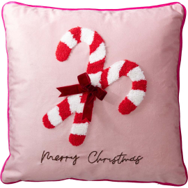 XMAS VELVET CANE ДЕКОРАТИВНА ВЪЗГЛАВНИЦА 40/40 СМ