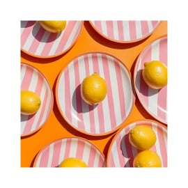 PINK STRIPES СТЪКЛЕНА КАРТИНА 30/30 СМ