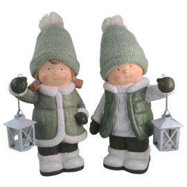 HOLY CHRISTMAS КОЛЕДНА ФИГУРА ДЕТЕ С ФЕНЕР 41 СМ АСОРТИ