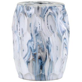 БЯЛА КРЪГЛА ПОМОЩНА МАСА КЕРАМОС МАРБЪЛ 33/33/45 СМ