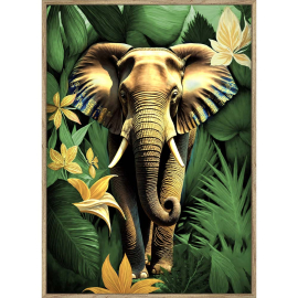 ELEPHANT СТЪКЛЕНА КАРТИНА С РАМКА 50/70 СМ